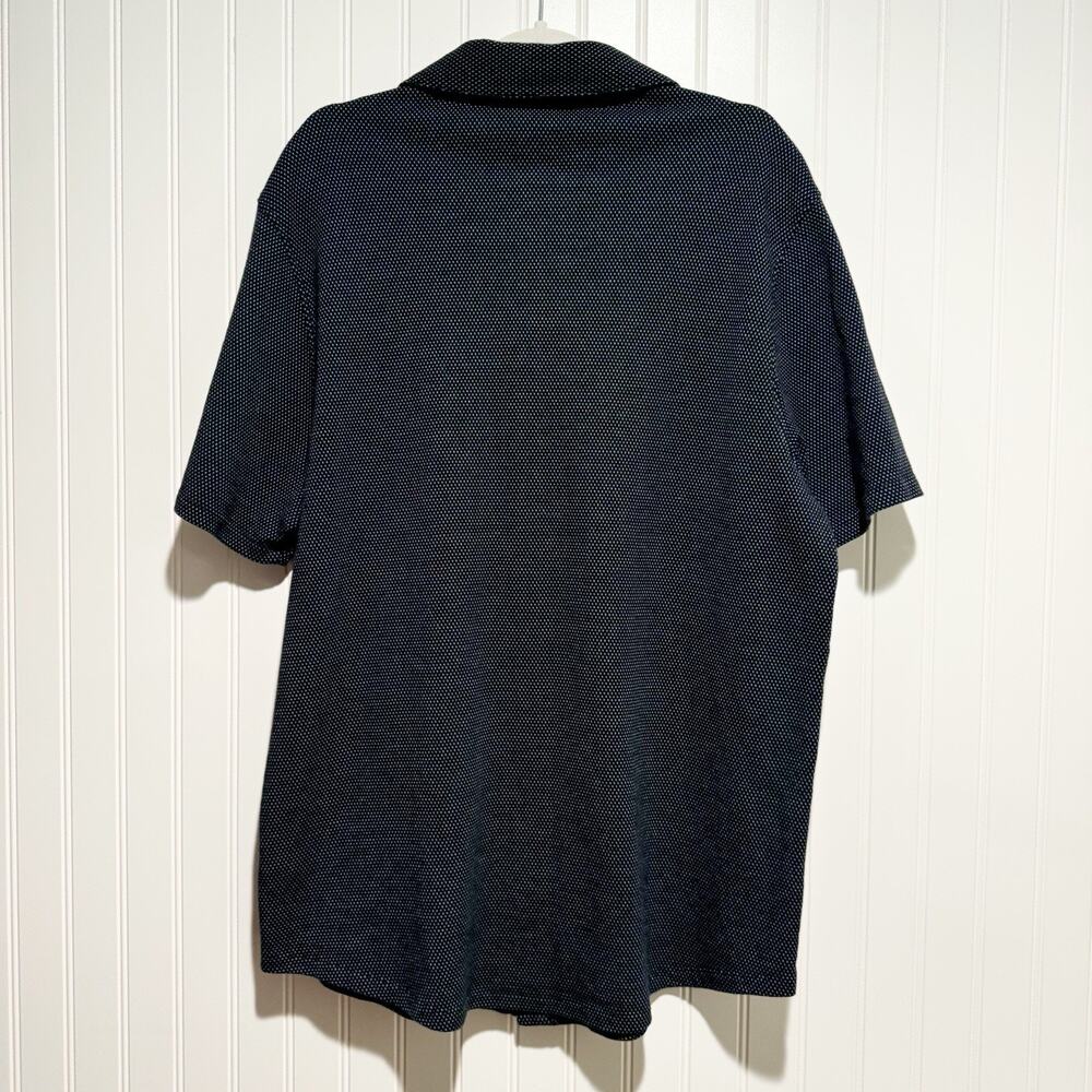 Vince Navy Blue Jacquard Knit Short Sleeve Button Up Mens XL - Picture 5 of 5
